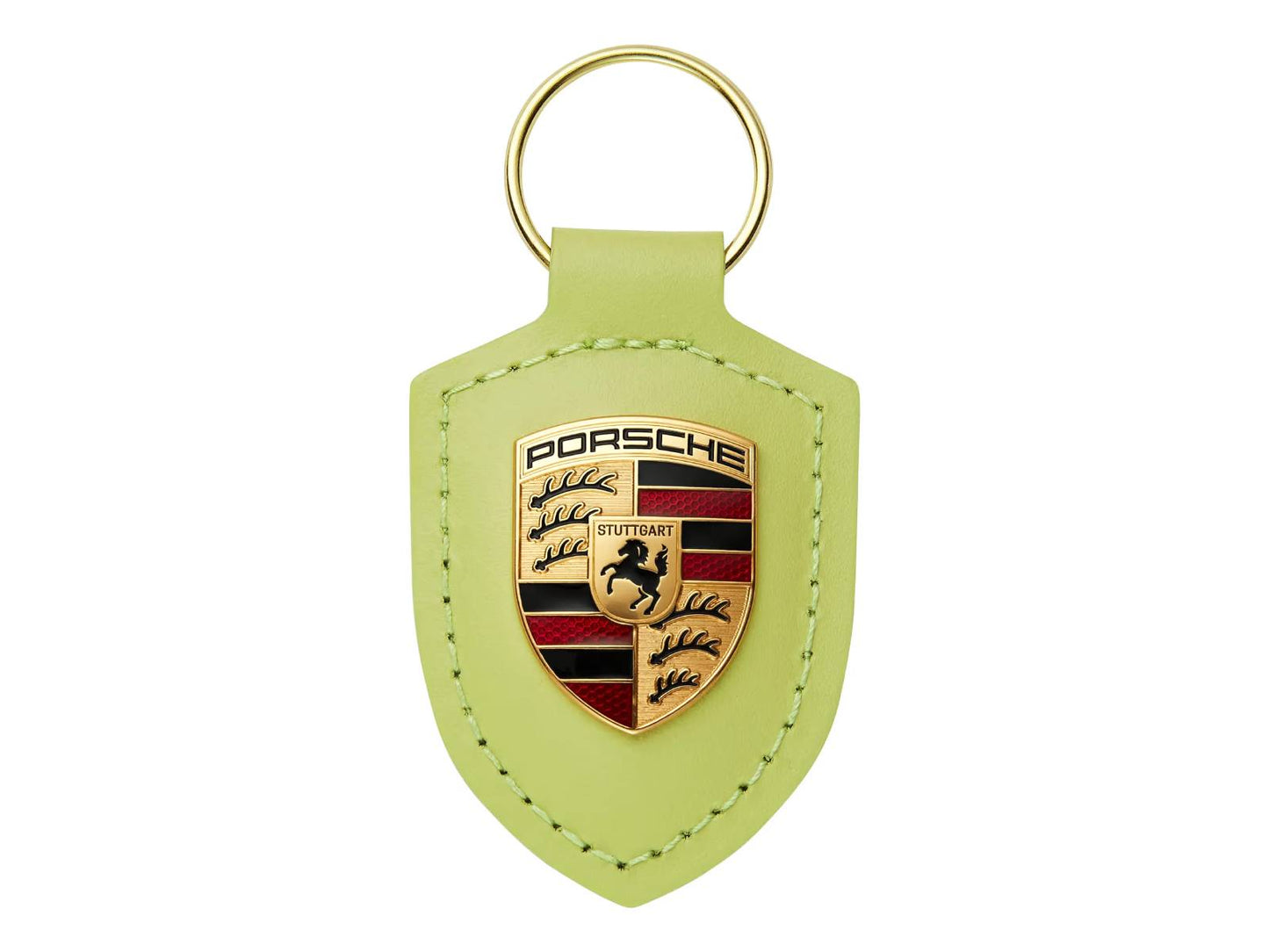 Porsche Key Tag with Crest (Genuine) - Cartagena Yellow Metallic