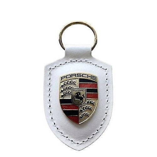 Porsche Key Tag with Crest (Genuine) - White