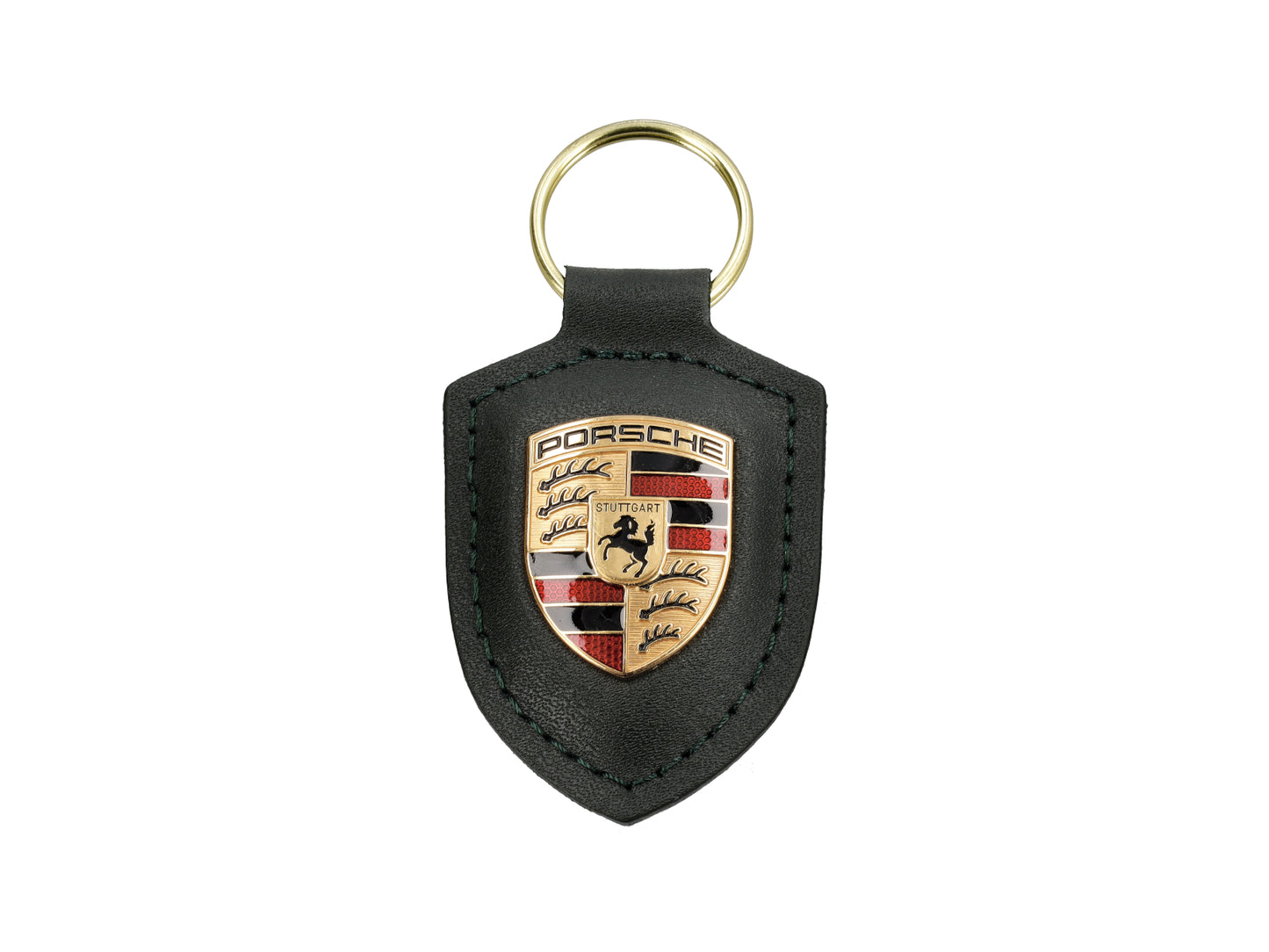 Porsche Key Tag with Crest (Genuine) - Oak Green Metallic
