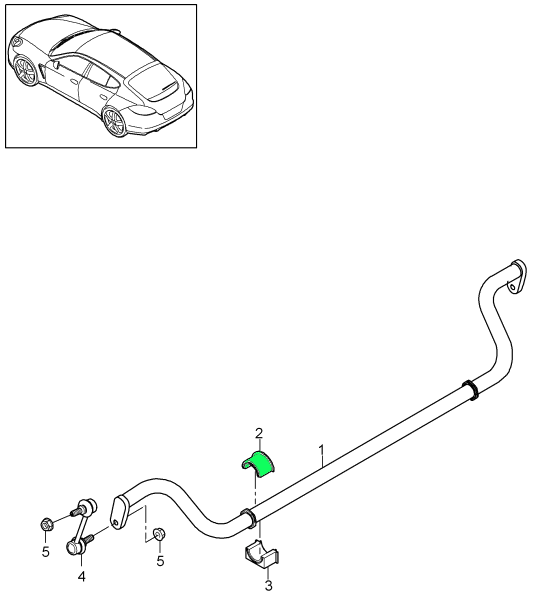 Stabiliser / anti-roll / sway bar bush (front upper) - Panamera 970