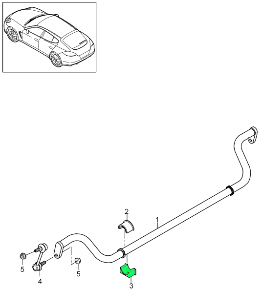 Stabiliser / anti-roll / sway bar bush (front lower) - Panamera 970