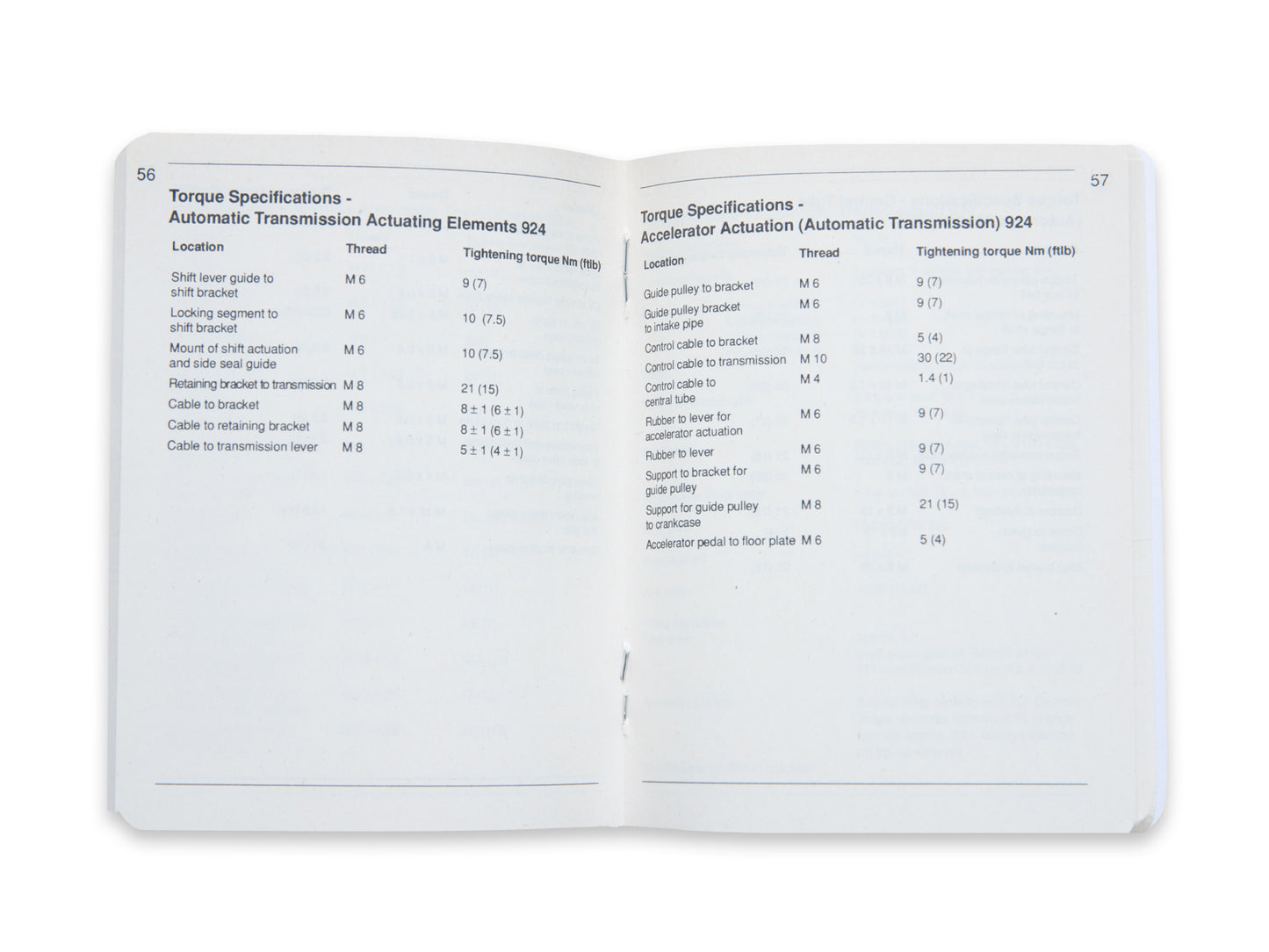 Technical Specifications Book - Porsche 924 (1978 - 1985)