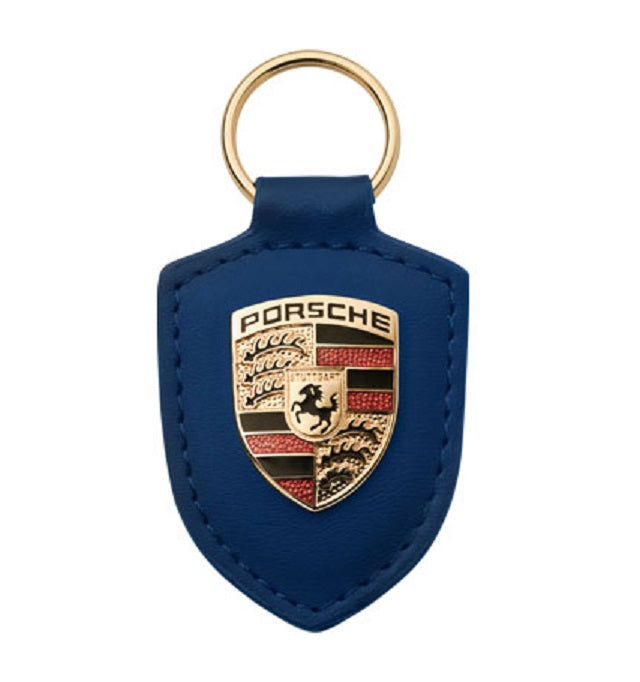 Porsche Key Tag with Crest (Genuine) - Blue