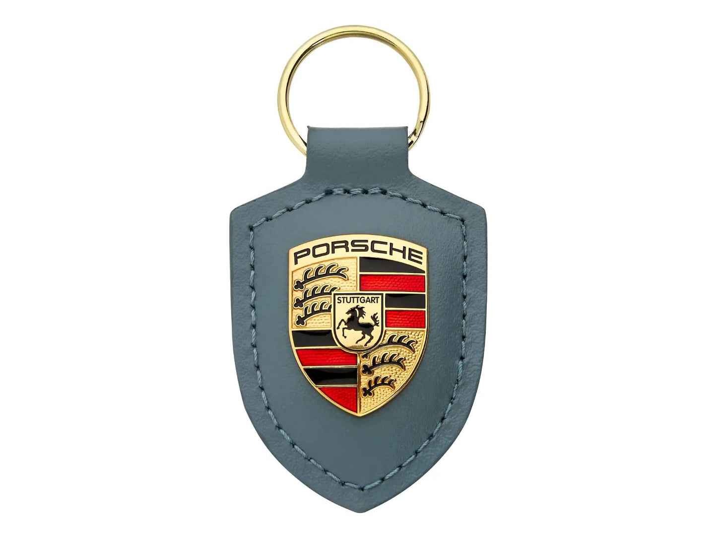 Porsche Key Tag with Crest (Genuine) - Shore Blue