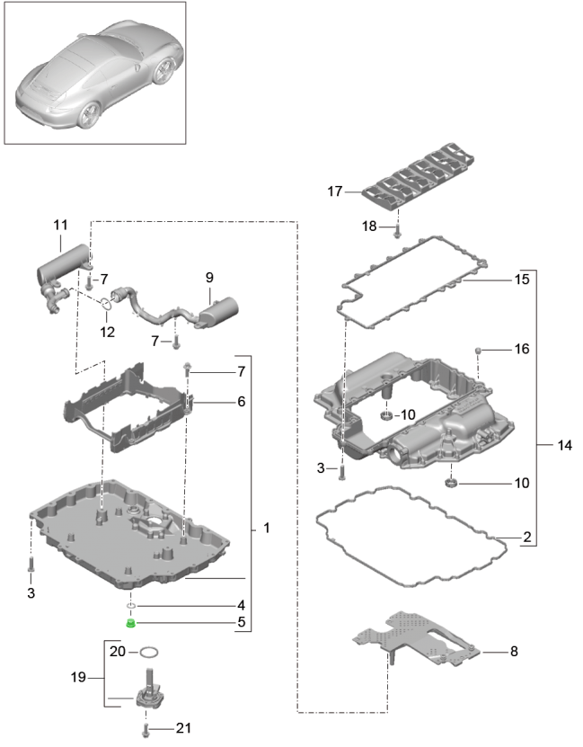Oil drain plug. Porsche 991 / Boxster / Cayman / Panamera / Cayenne (various)